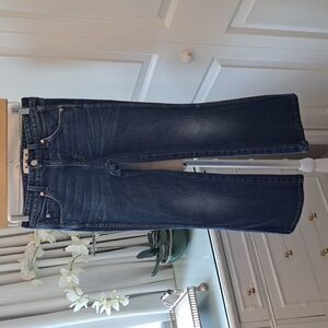 AMO Womens Luxury Kick Crop Flare Medium Wash Stretch Jeans‎  Size 25